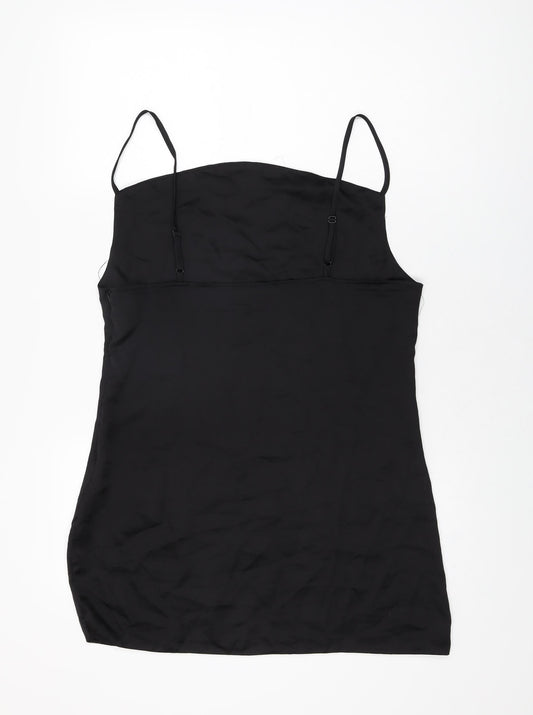 I SAW IT FIRST Womens Black Polyester Camisole T-Shirt Size 14 Cowl Neck