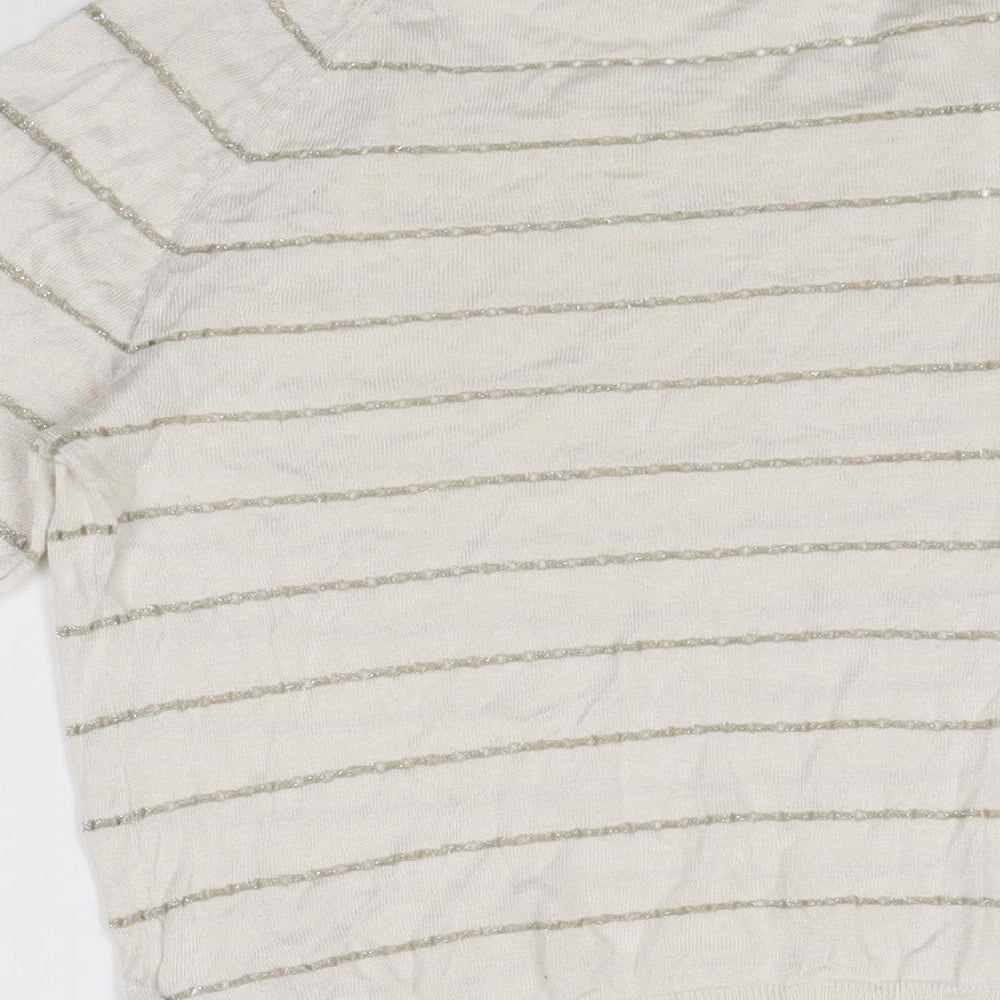 Womens UK Size 10 NEXT Ivory Basic T-Shirt