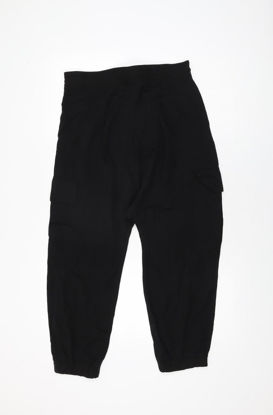 Womens UK Size S Zara Regular Fit Black Trousers