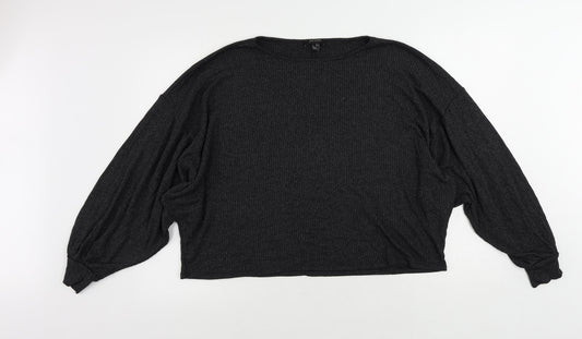 Womens UK Size M New Look Grey Basic Blouse