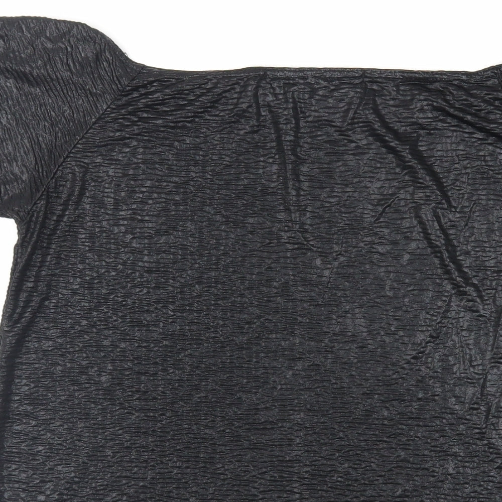 Womens UK Size 10 Boohoo Black Basic Blouse
