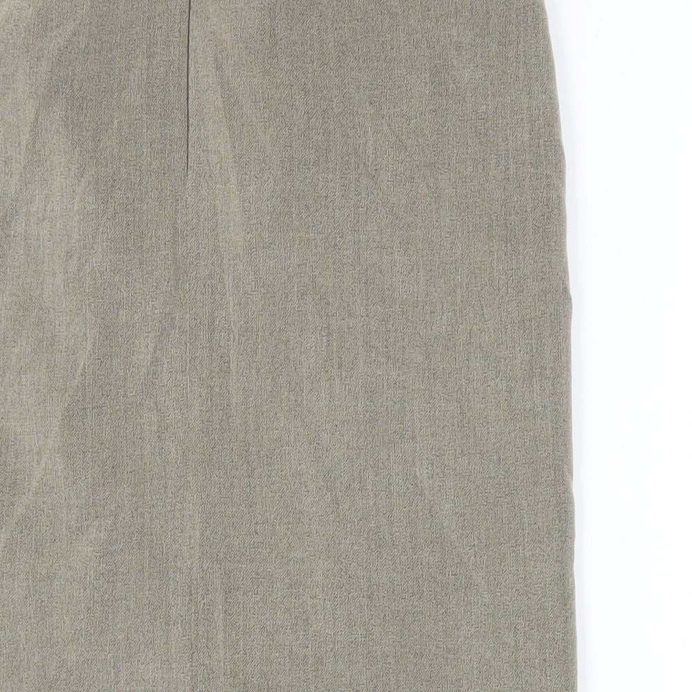 Autonomy Womens Green Cupro Straight & Pencil Skirt Size 10 Zip - Lined