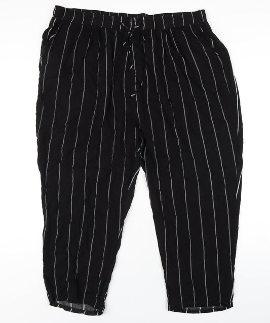 Womens UK Size XL PRETTYLITTLETHING Regular Fit Black Trousers
