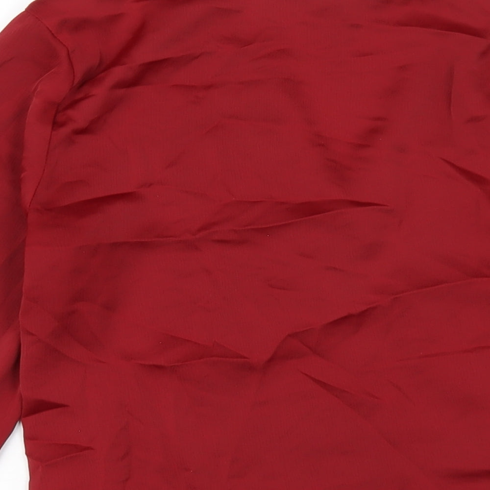 Womens UK Size 10 H&M Red Basic Blouse