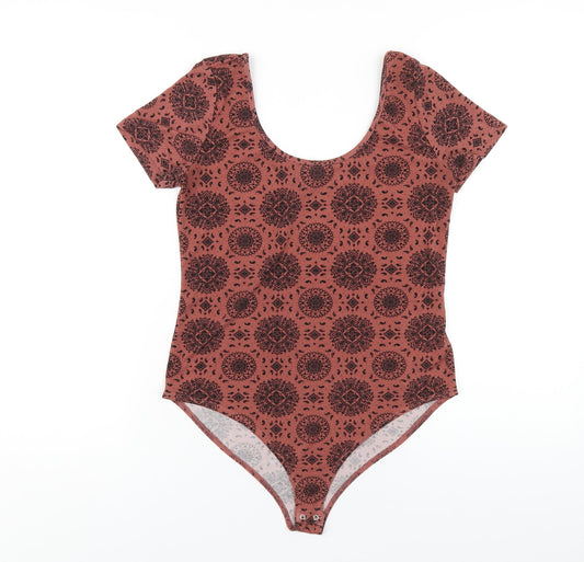 Womens UK Size L FOREVER 21 One-Piece Red Bodysuit