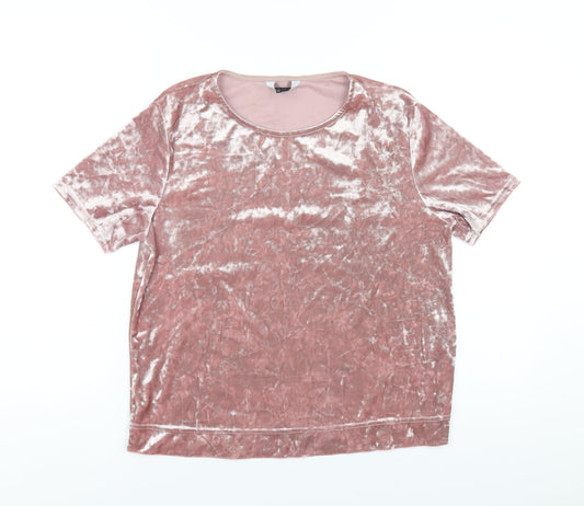 Womens UK Size 12 New Look Pink Basic T-Shirt