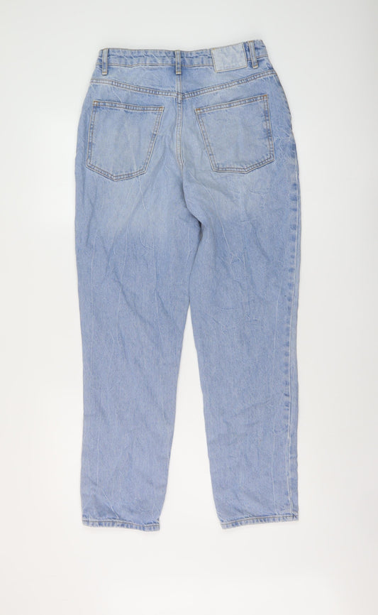 COLLUSION Womens Blue Cotton Mom Jeans Size 28 in L28 in Regular Button