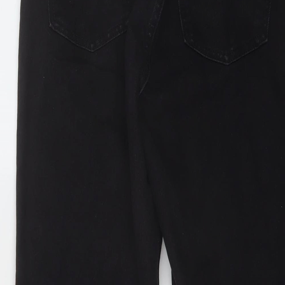 Denim & Co. Womens Black Cotton Mom Jeans Size 4 L27 in Regular Button