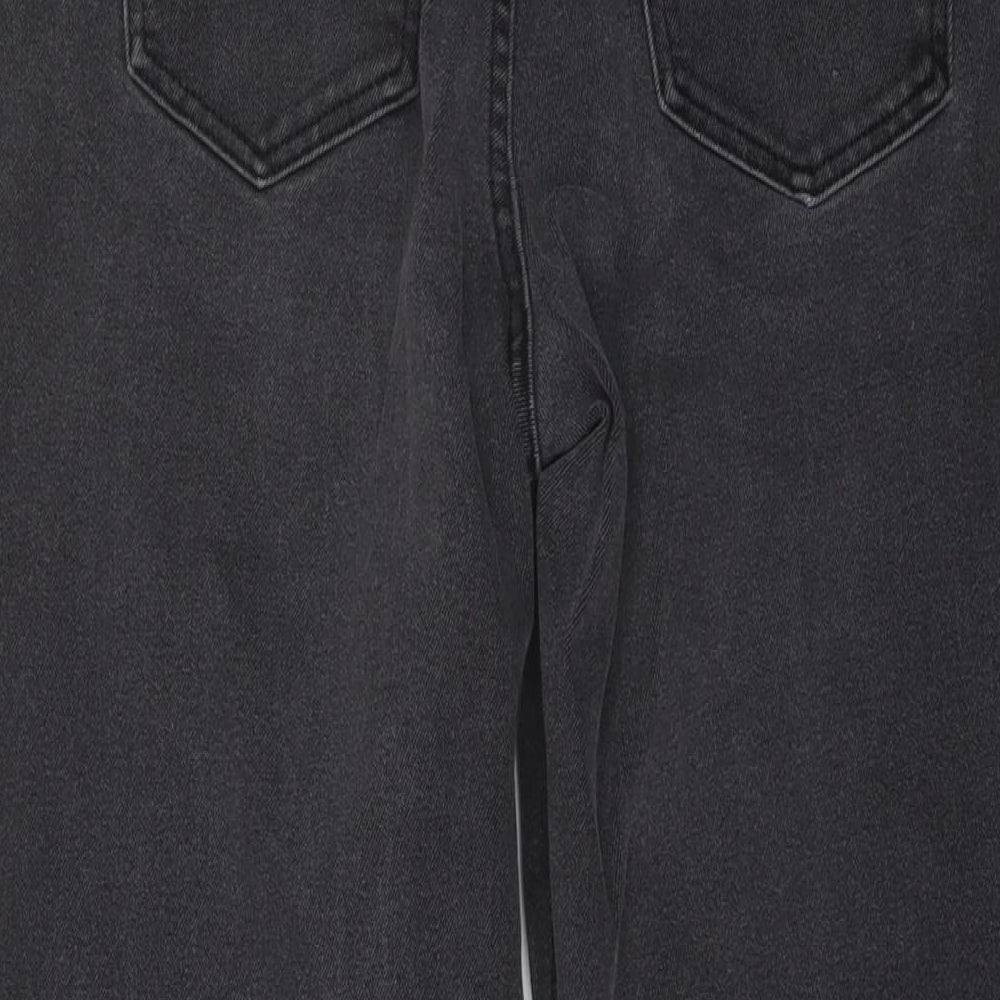 NEXT Womens Grey Cotton Mom Jeans Size 14 L28 in Regular Button