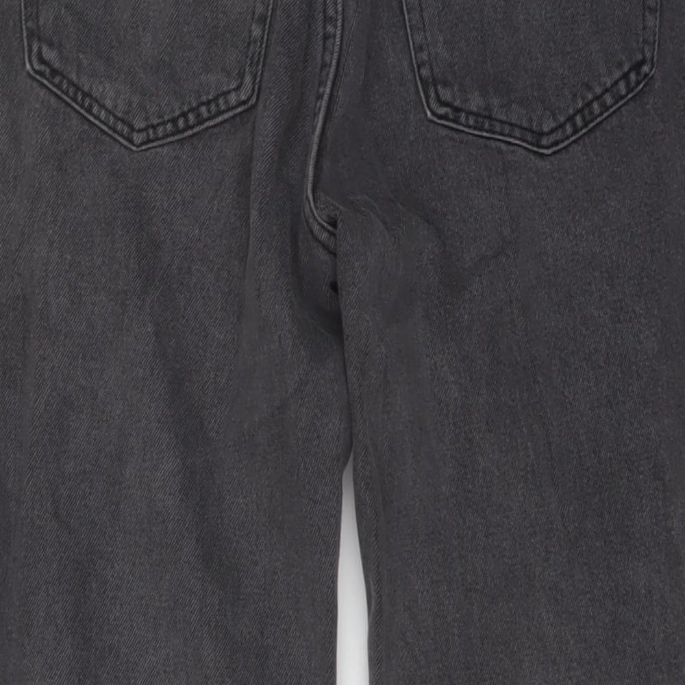 Pull&Bear Womens Grey Cotton Mom Jeans Size 10 L25 in Regular Button