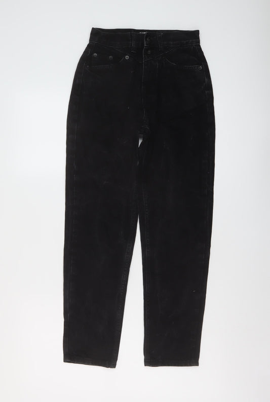 Womens UK Size 4 Pull&Bear Regular Fit Mom Black Jeans