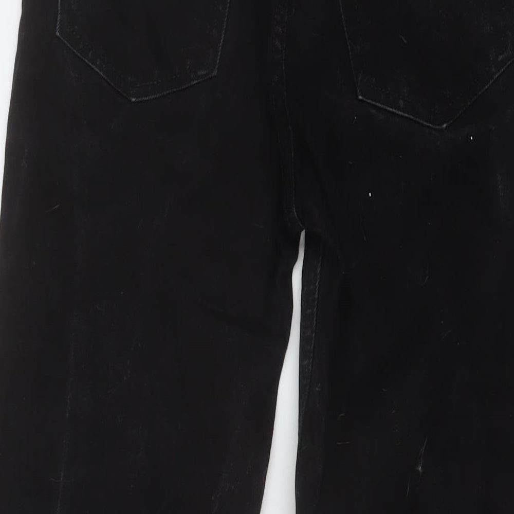 Pull&Bear Womens Black Cotton Mom Jeans Size 4 L27 in Regular Button