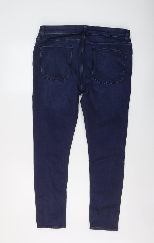 ASOS Mens Blue Cotton Skinny Jeans Size 38 in L30 in Regular Button