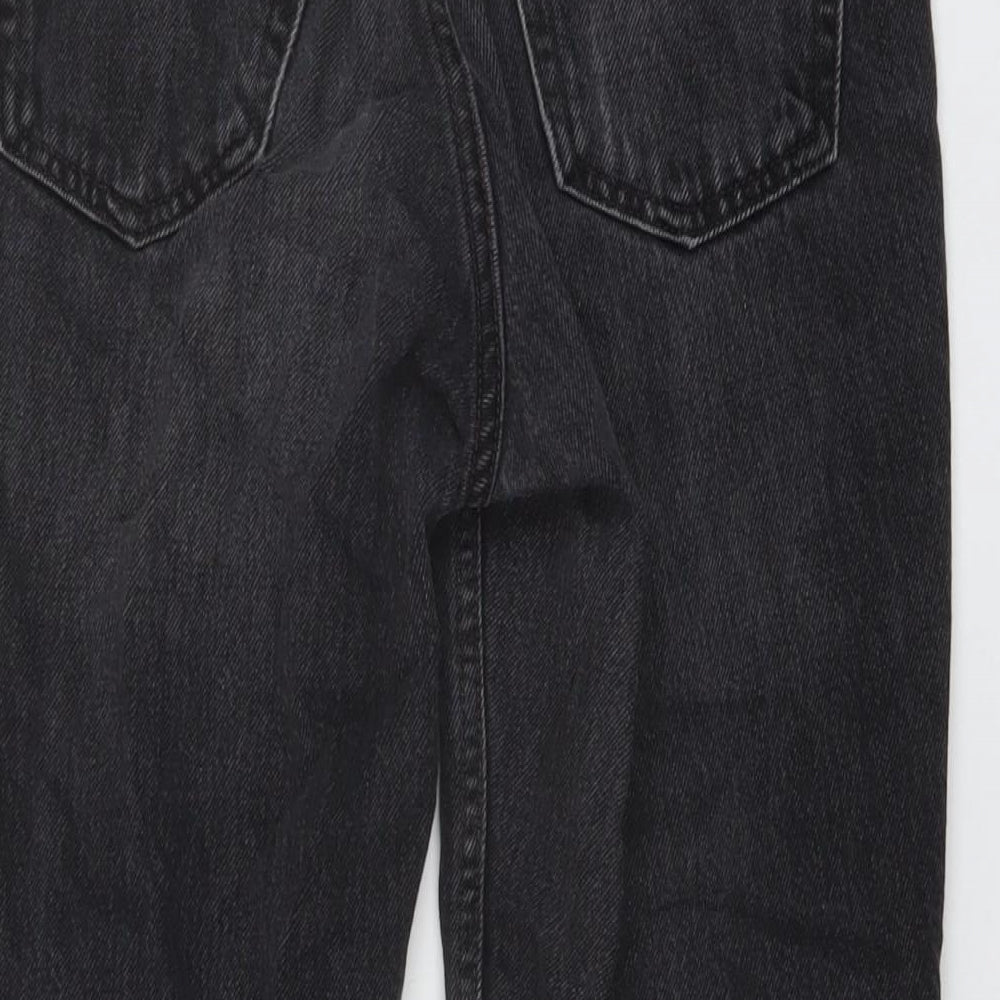 Topshop Womens Grey Cotton Mom Jeans Size 26 L26 in Regular Button