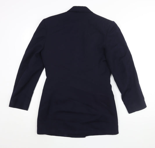 St Michael Womens Blue Polyester Jacket Suit Jacket Size 10