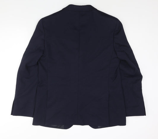 Marks and Spencer Mens Blue Polyamide Jacket Suit Jacket Size 42 Regular
