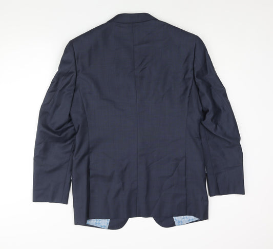 Autograph Mens Blue Wool Jacket Suit Jacket Size 38 Regular