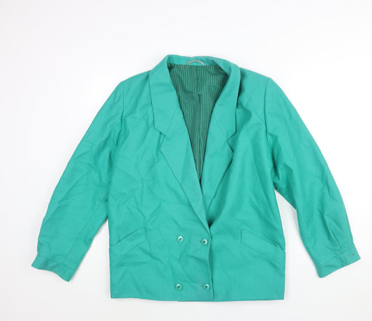 Womens UK Size 12 St Michael Green Pea Coat