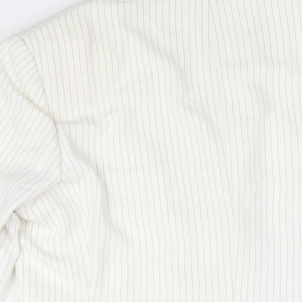 Marks and Spencer Womens Ivory Pinstripe Polyester Jacket Suit Jacket Size 16