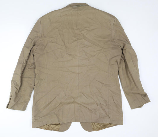 Mens UK Size 46 Marks and Regular Beige Suit Jacket