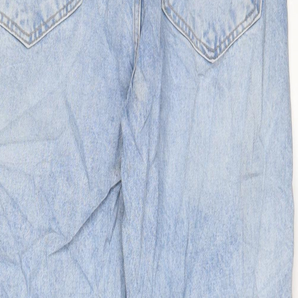 Pull&Bear Womens Blue Cotton Straight Jeans Size 10 L28 in Regular Zip