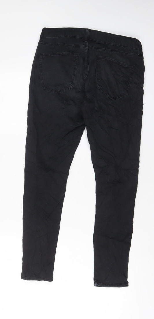 Topshop Womens Black Cotton Skinny Jeans Size 30 in L30 in Regular Zip