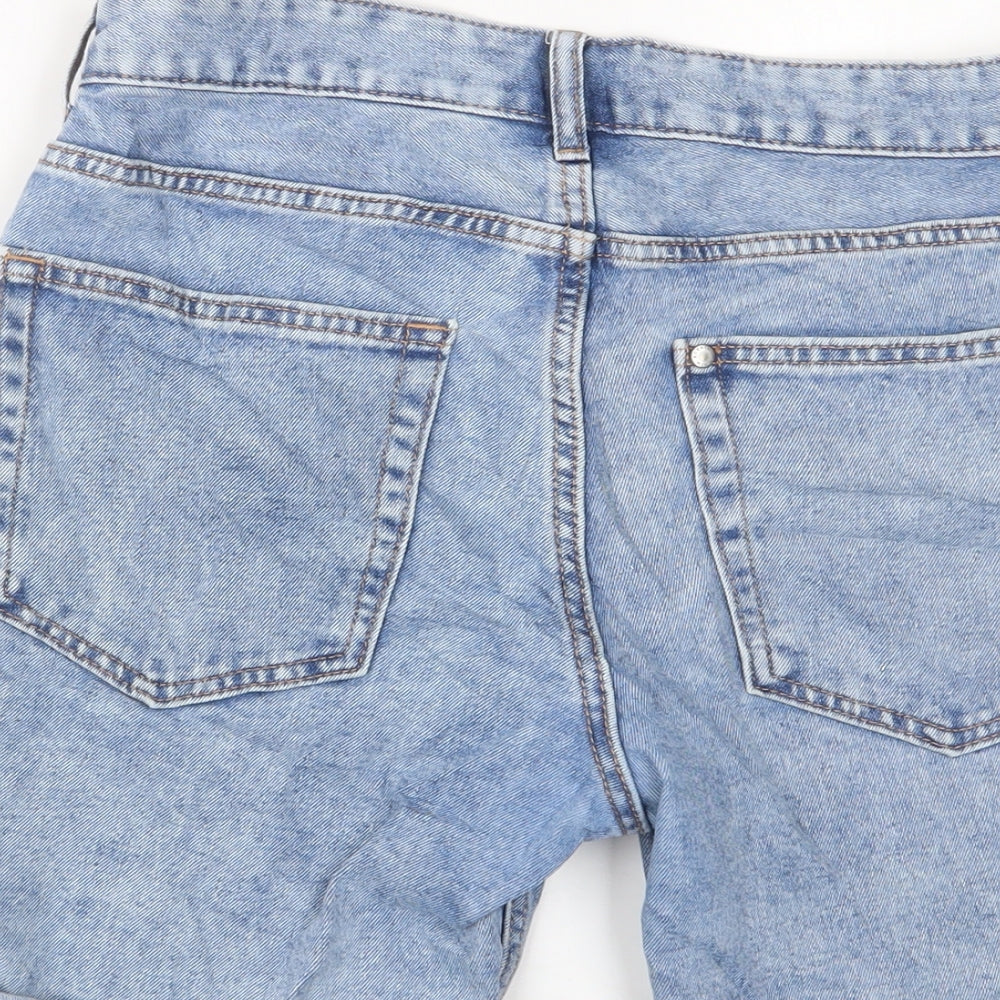 H&M Mens Blue Cotton Bermuda Shorts Size 30 in L8 in Slim Button