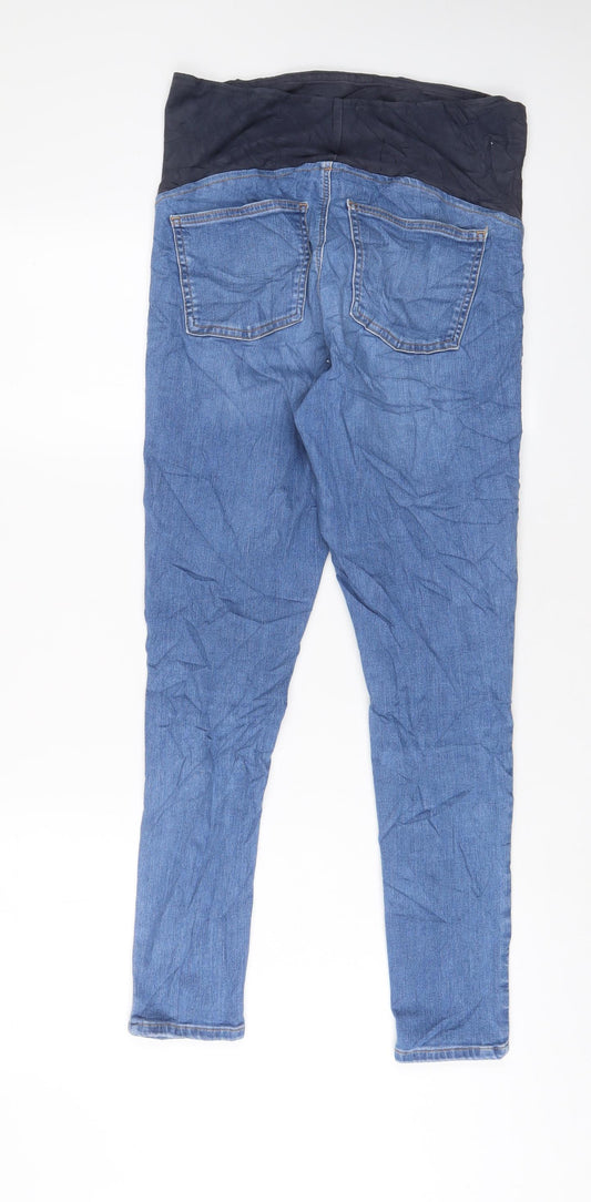 Topshop Womens Blue Cotton Skinny Jeans Size 12 L27 in Regular - Maturnity