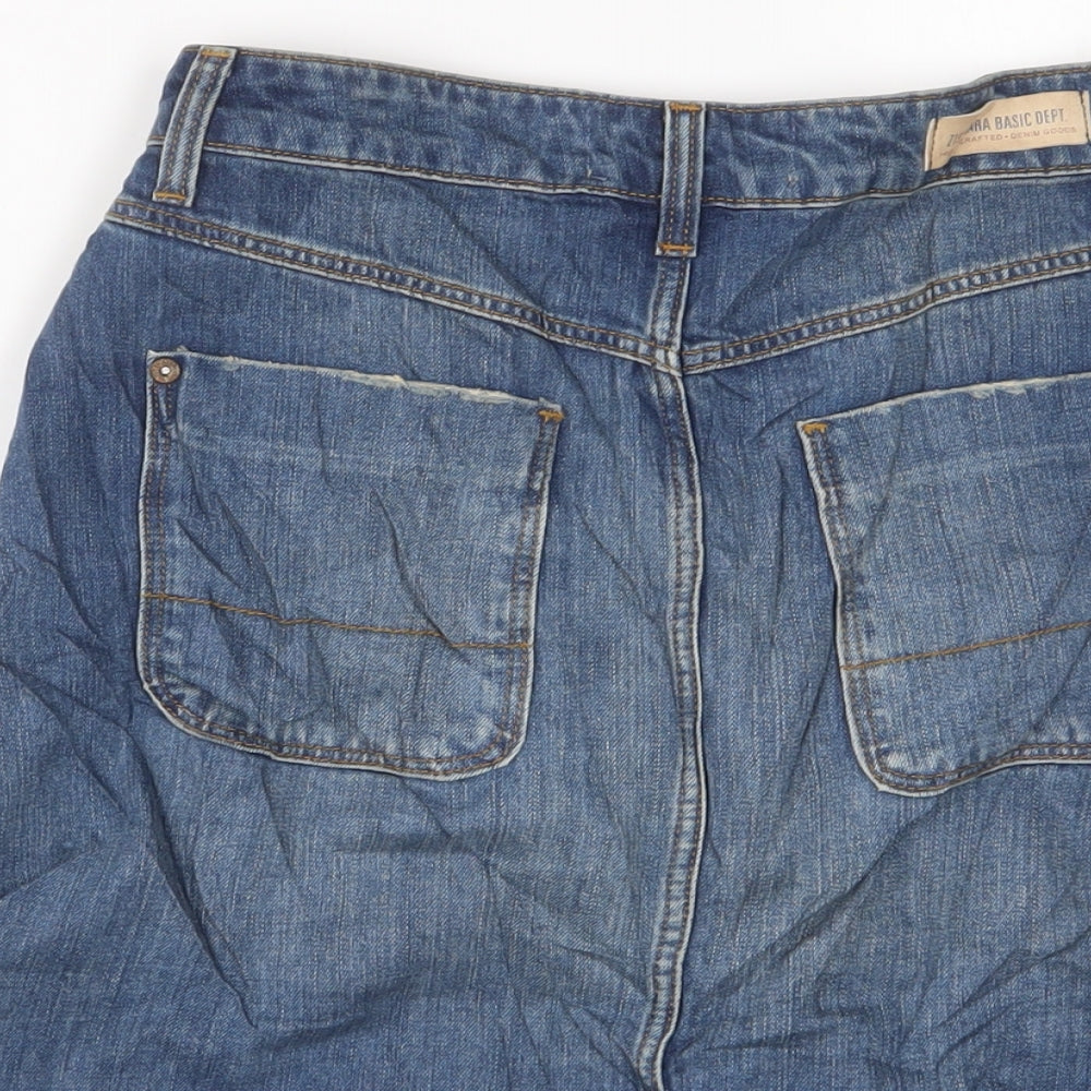 Womens UK Size S Zara A-Line Denim Skirt