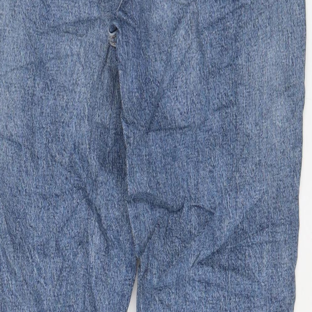 Zara Womens Blue Cotton Mom Jeans Size 8 L29 in Regular Zip