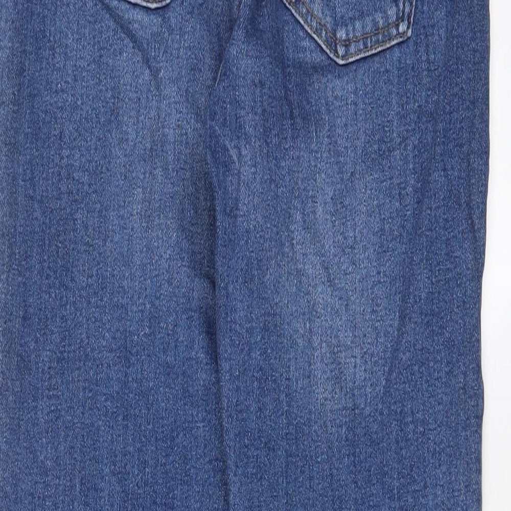 Denim & Co. Womens Blue Cotton Straight Jeans Size 8 L27 in Regular Zip