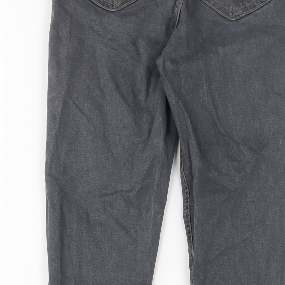 Topshop Womens Grey Cotton Skinny Jeans Size 26 in L32 in Regular Zip
