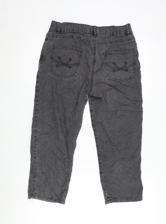 Womens UK Size 10 Marks and Spencer Regular Fit Cropped Grey Jeans