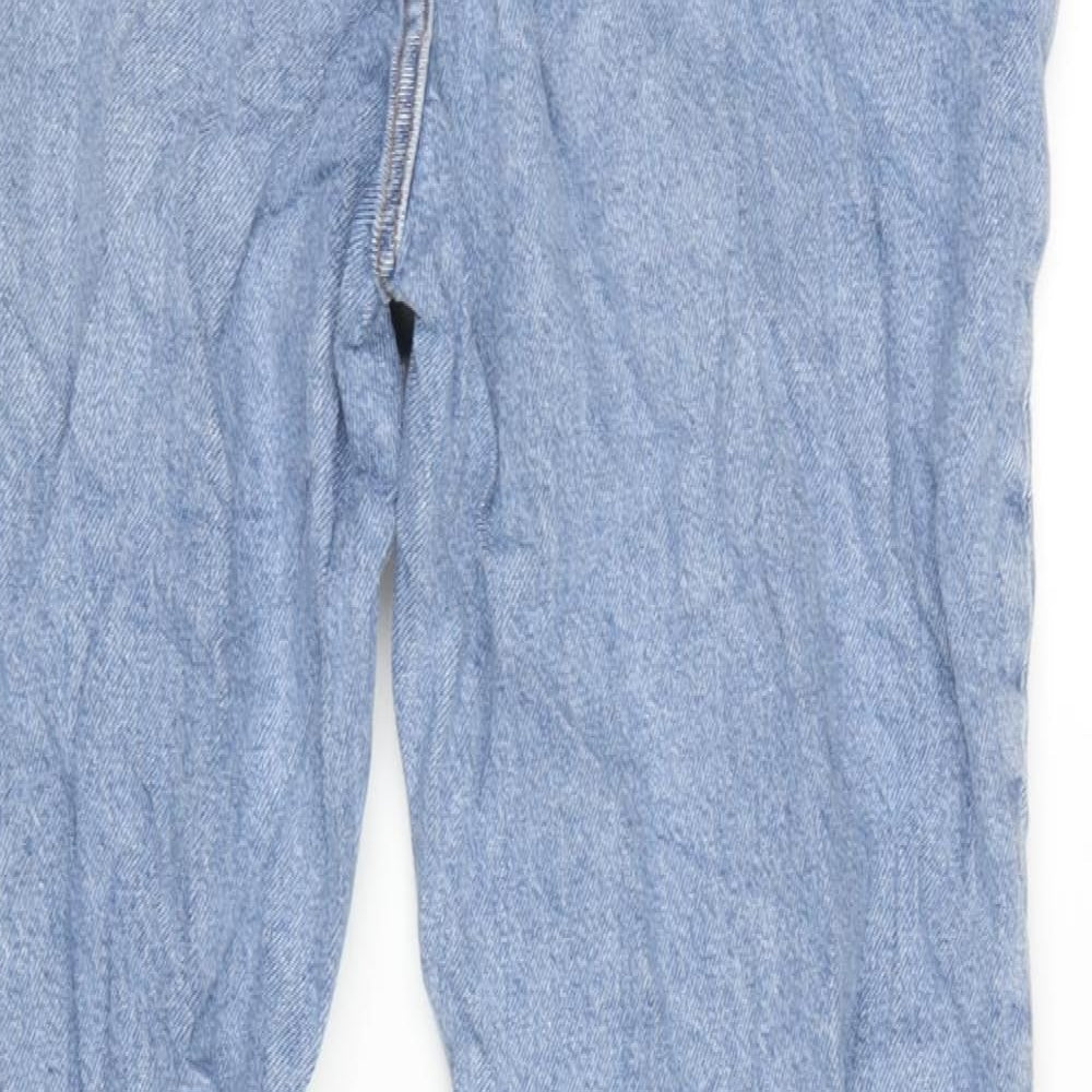 Denim & Co. Womens Blue Cotton Straight Jeans Size 12 L30 in Regular Button