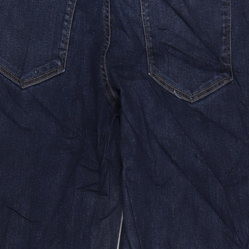 NEXT Womens Blue Cotton Blend Wide-Leg Jeans Size 32 in L27 in Regular Zip