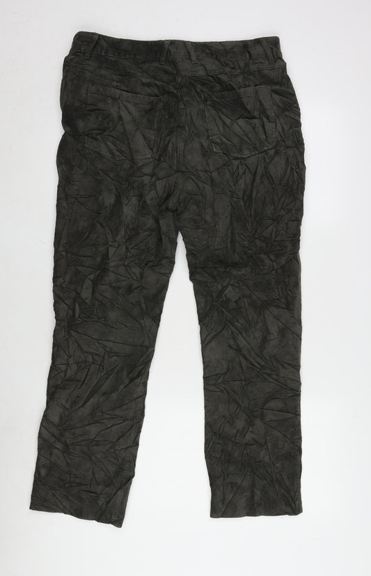 Womens UK Size 14 Marks and Spencer Regular Fit Green Trousers