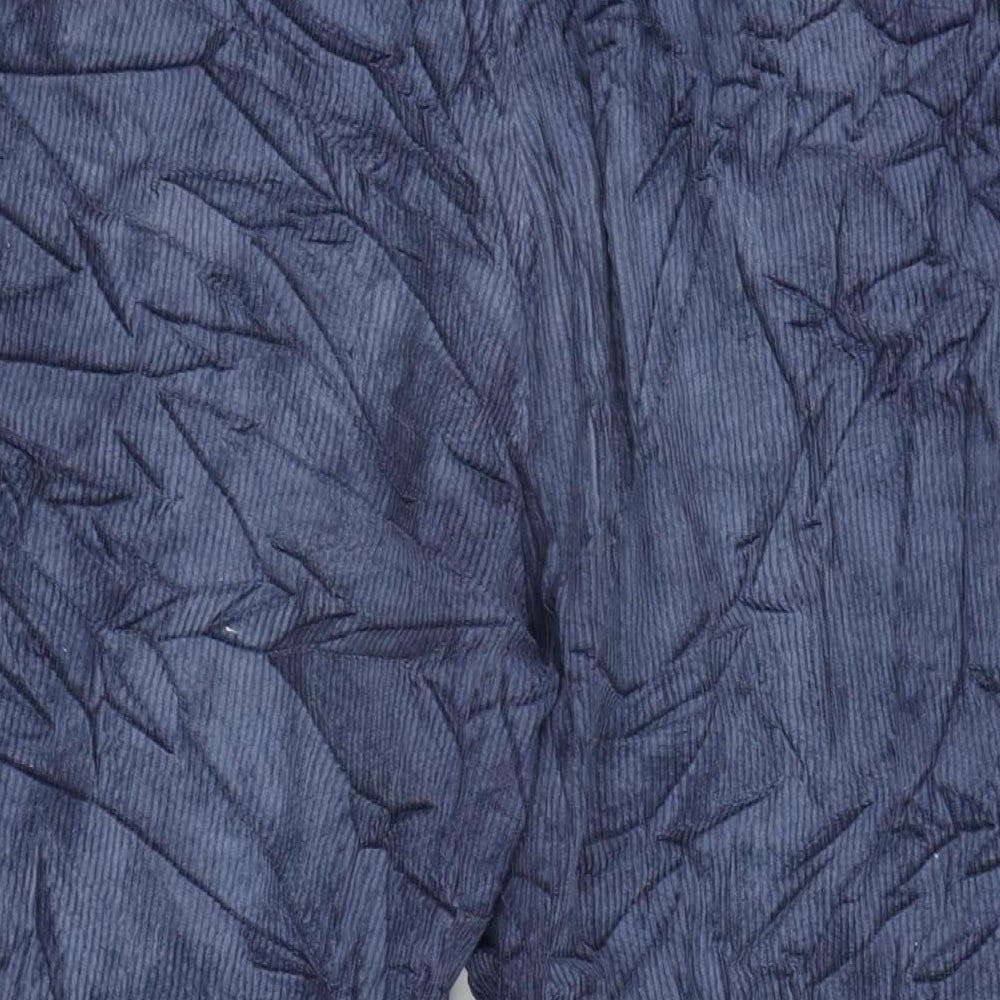 Glomode Womens Blue Cotton Trousers Size 34 in L24 in Regular Zip