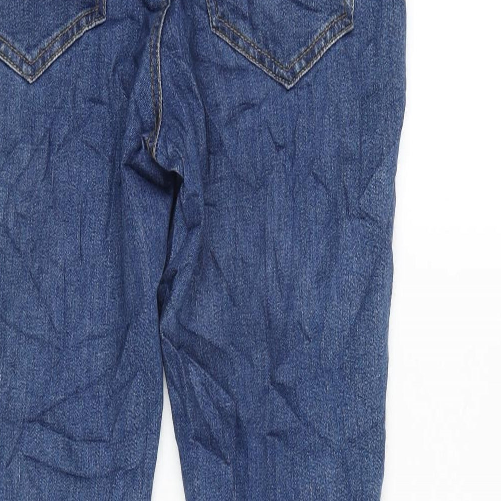 TU Womens Blue Cotton Blend Straight Jeans Size 8 L29 in Extra-Slim Zip