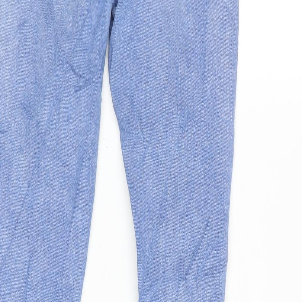 Denim & Co. Womens Blue Cotton Blend Tapered Jeans Size 8 L27 in Regular Zip