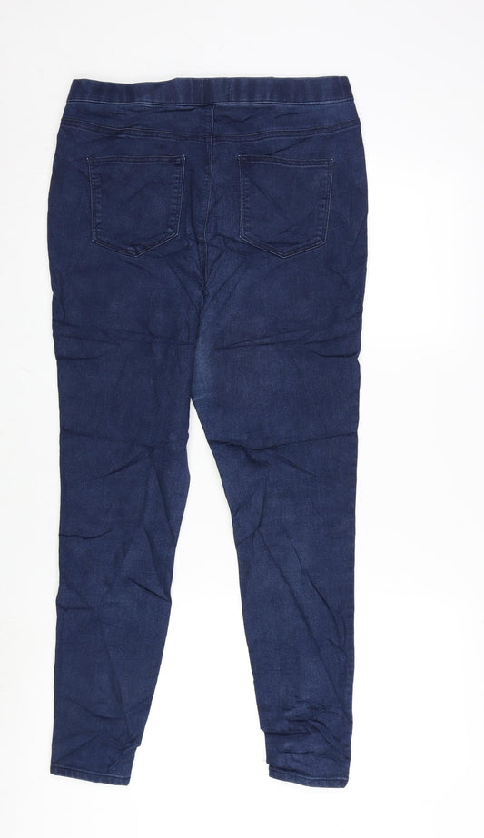 F&F Womens Blue Cotton Blend Jegging Jeans Size 12 L26.5 in Regular