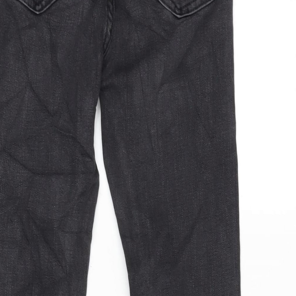 Denim & Co. Womens Grey Cotton Blend Tapered Jeans Size 8 L26 in Regular Zip