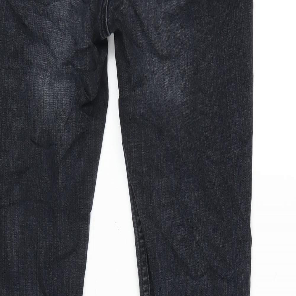 Topshop Womens Blue Cotton Blend Straight Jeans Size 28 in L26 in Regular Zip