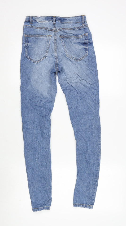 Denim & Co. Womens Blue Cotton Blend Tapered Jeans Size 6 L29 in Regular Zip