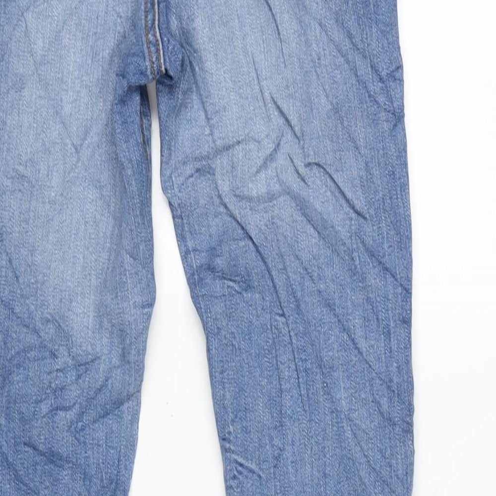 Denim & Co. Womens Blue Cotton Blend Tapered Jeans Size 6 L29 in Regular Zip