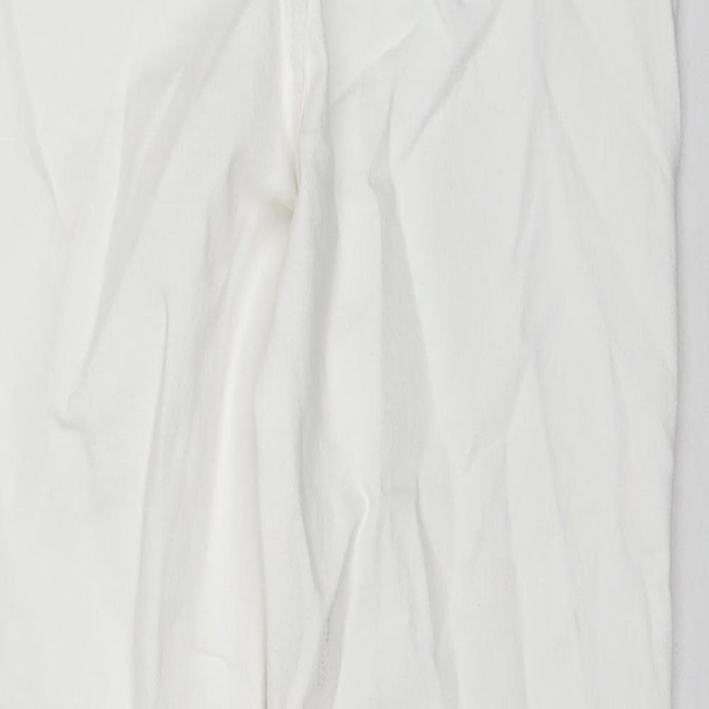 F&F Womens White Cotton Skinny Jeans Size 12 L27 in Regular Zip
