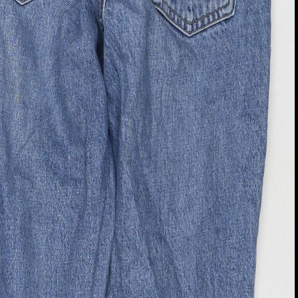 Topshop Womens Blue Cotton Mom Jeans Size 26 L28 in Regular Zip