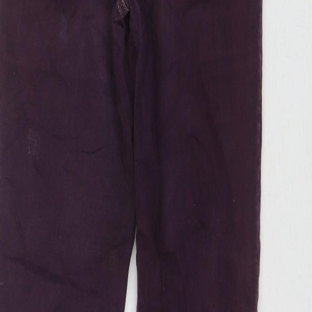 Topshop Womens Purple Cotton Flared Jeans Size 26 in L30 in Regular Zip