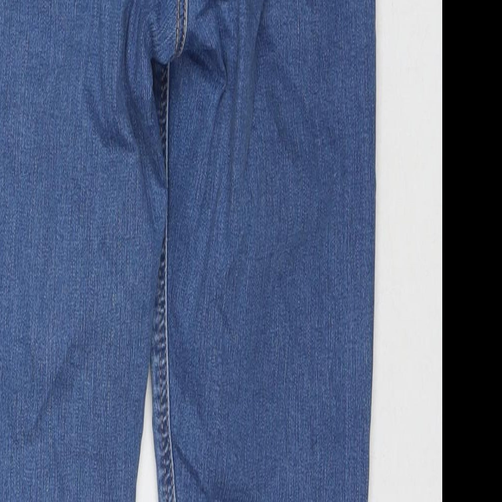 Topshop Womens Blue Cotton Straight Jeans Size 26 L30 in Regular Zip