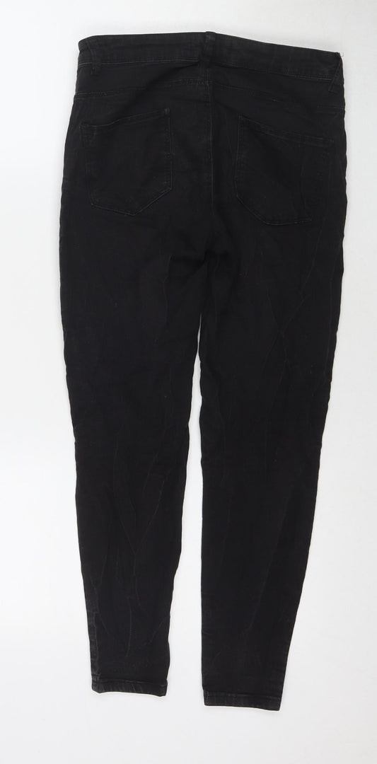 Denim & Co. Womens Black Cotton Skinny Jeans Size 8 L24 in Regular Zip