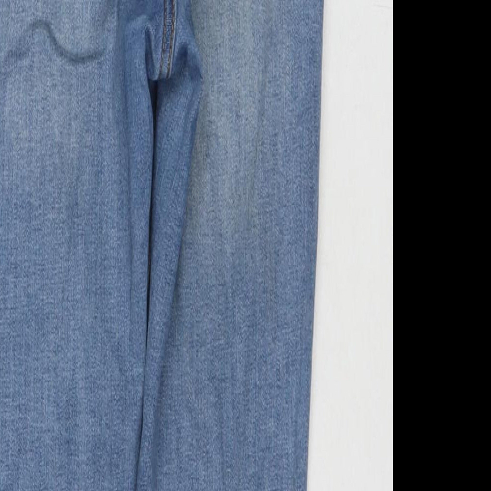 Denim & Co. Womens Blue Cotton Skinny Jeans Size 10 L25 in Regular Zip